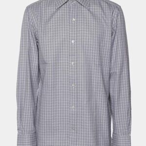 Tom Ford Light Grey Windowpane Dress Shirt